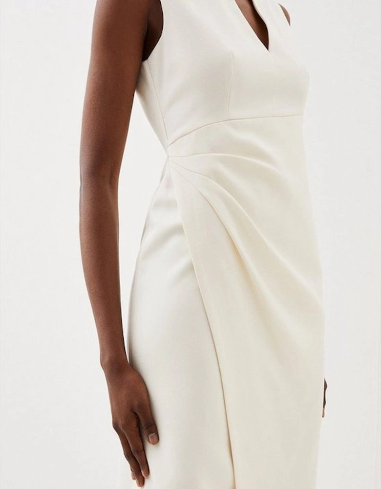 Tailored Drape Detail Midi Dress