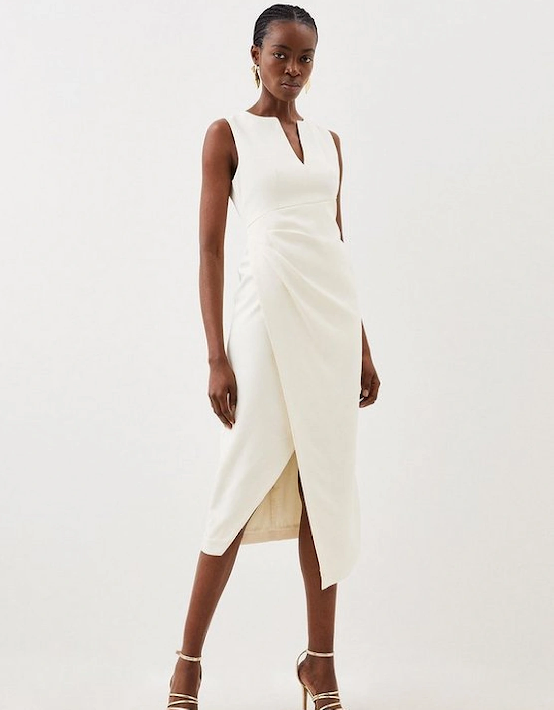 Tailored Drape Detail Midi Dress, 5 of 4