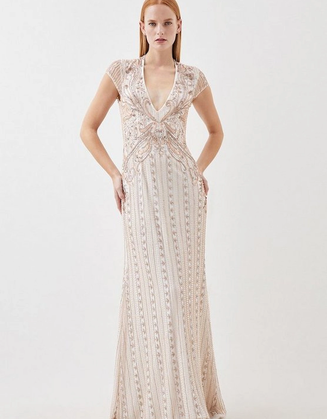 Crystal Embellished Cut Out Maxi Dress, 5 of 4