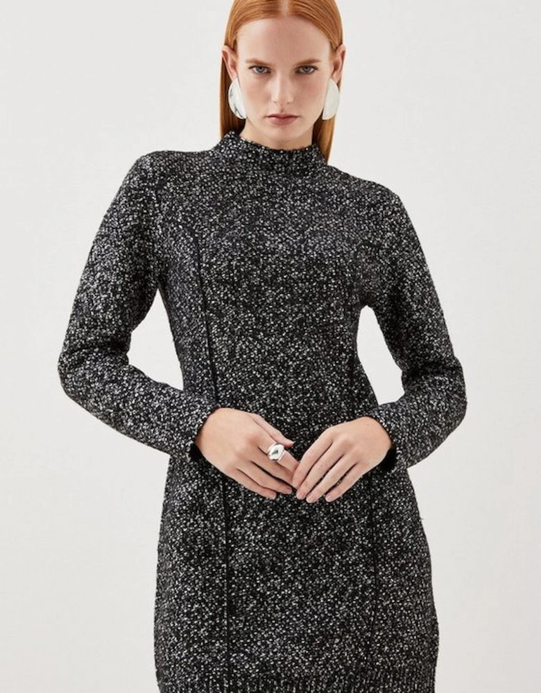 Tweed Knit Mini Dress