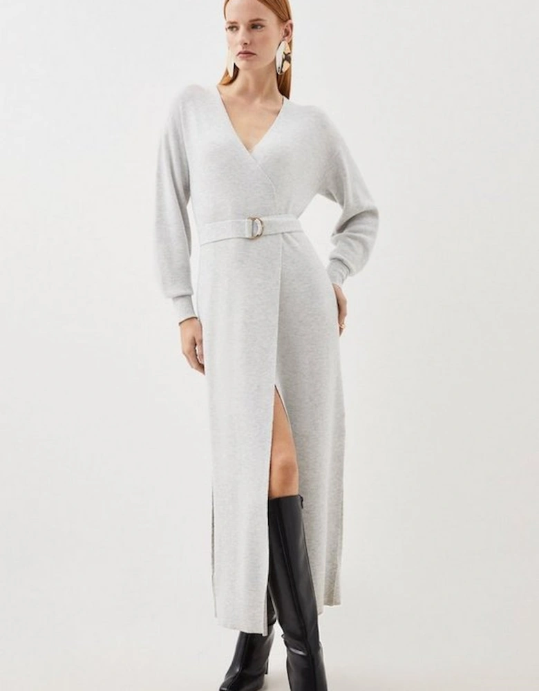 Premium Alpaca Wool Blend Belted Full Sleeve Knit Cardigan