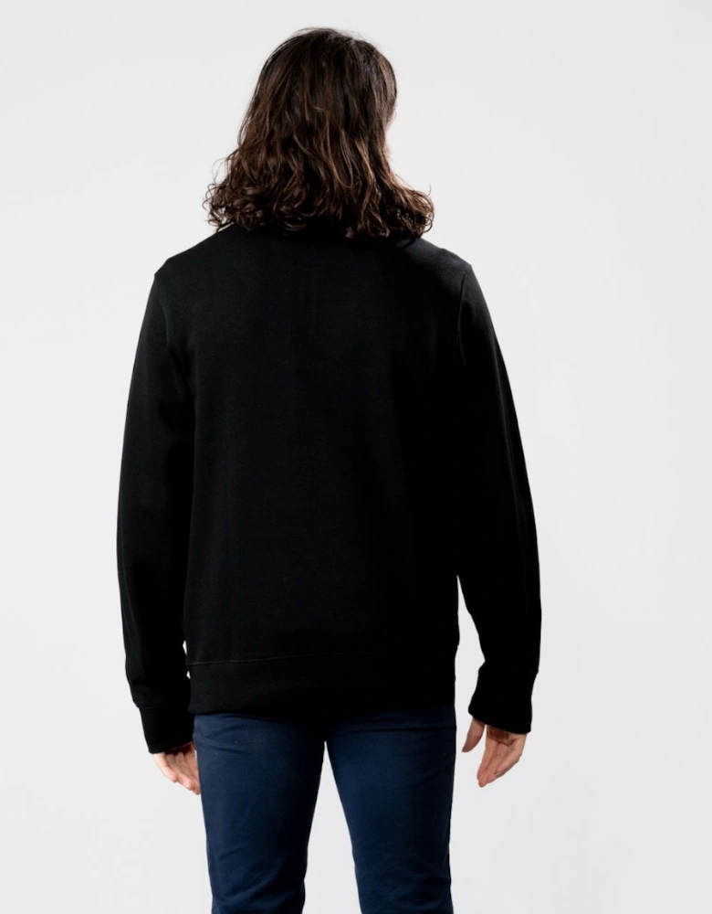 Lactose Mens Zippered Stand-Up Collar Cotton Sweatshirt
