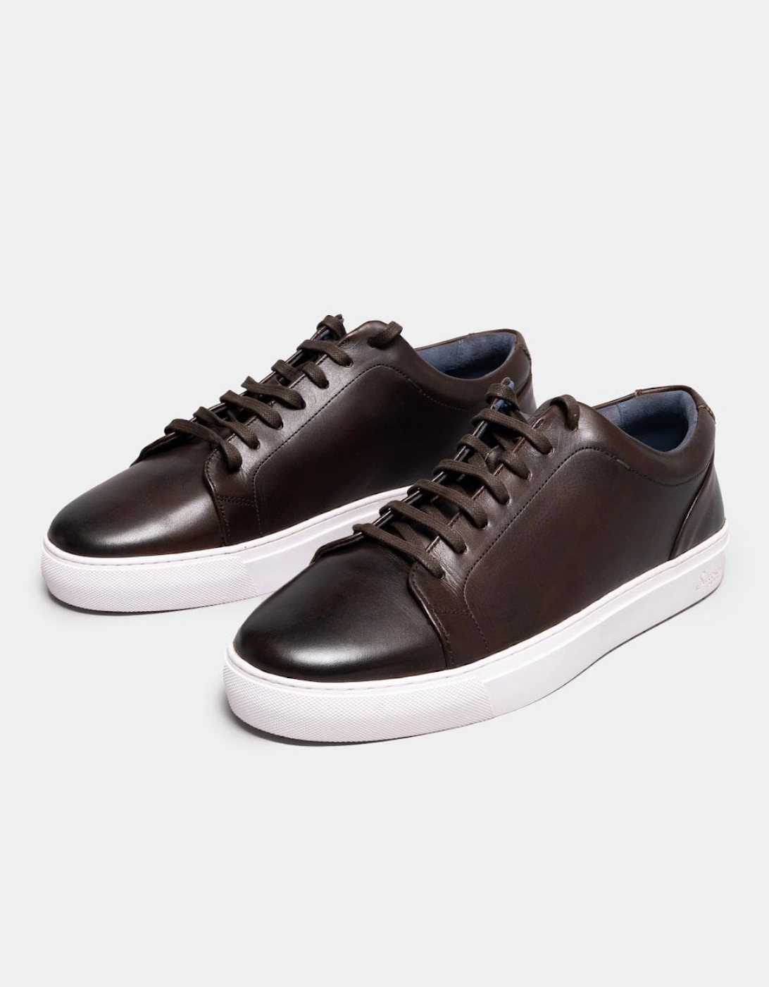 Hayle Antiqued Calf Leather Mens Trainers, 13 of 12