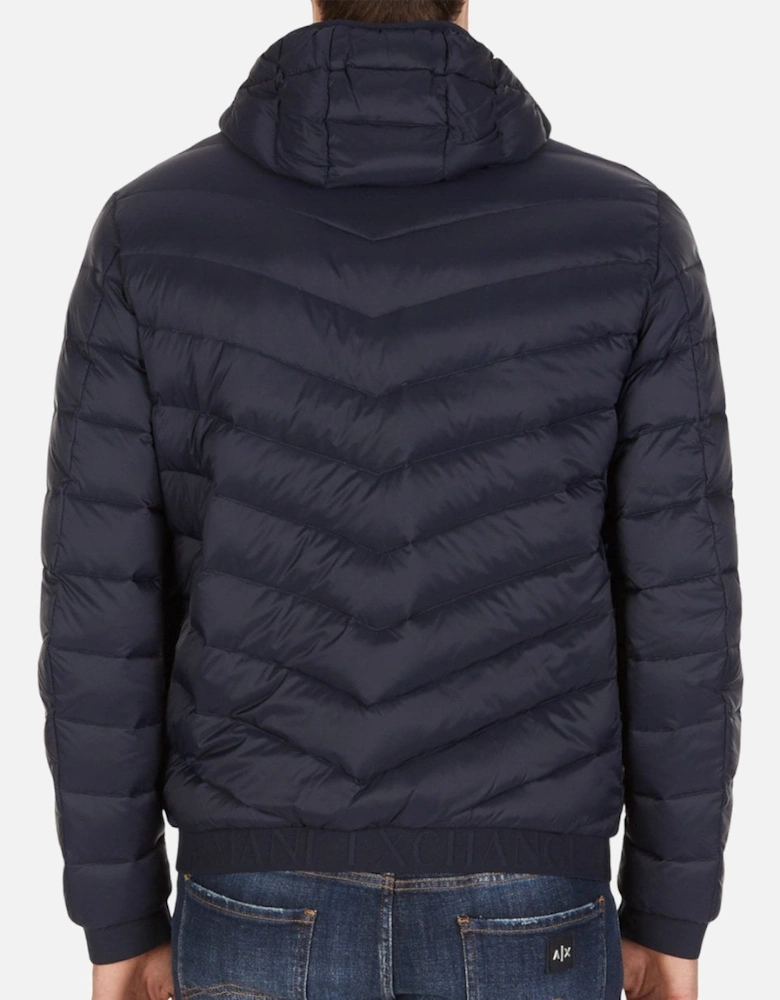 Milano/New York Logo Mens Hooded Down Jacket