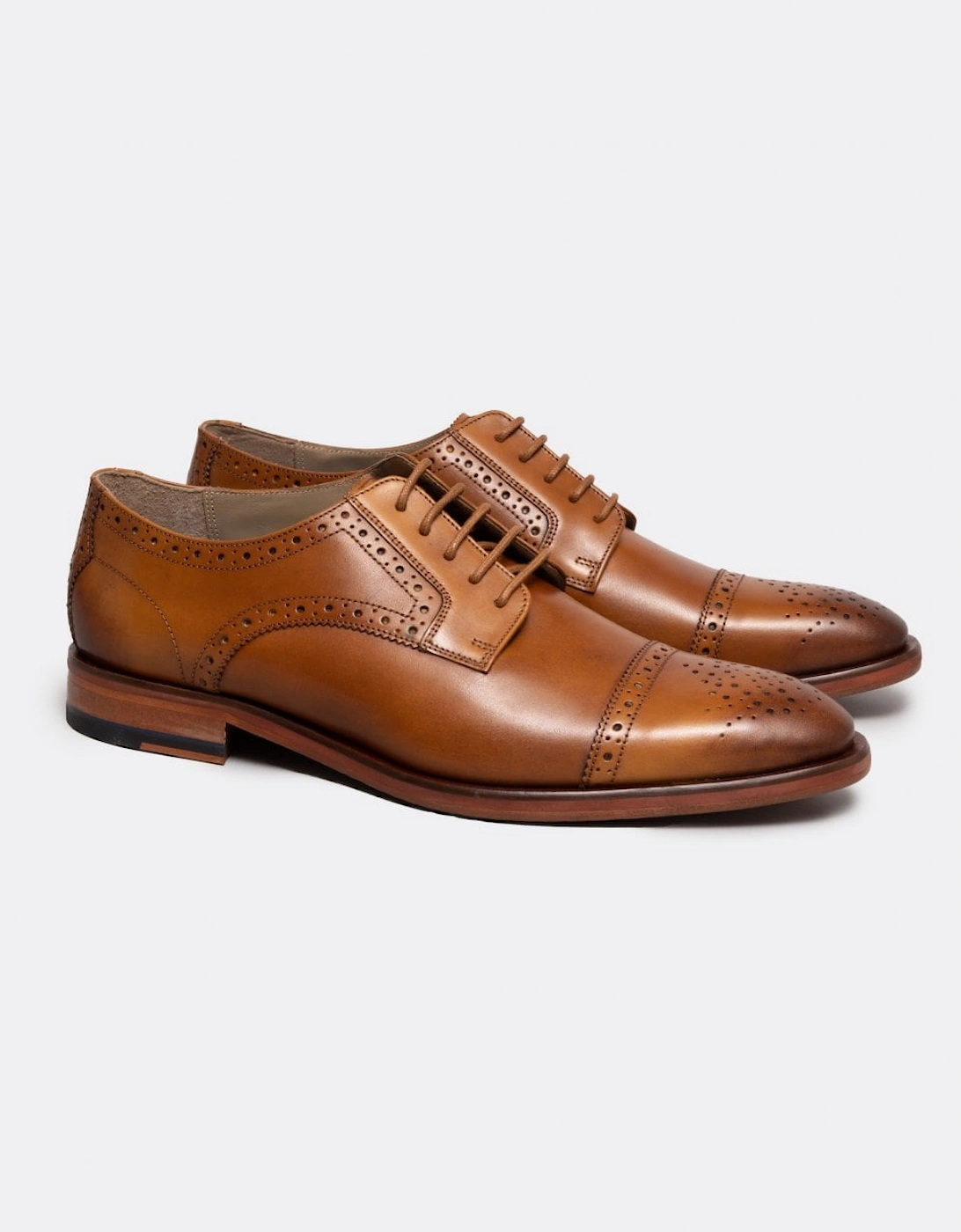 Bridgford Hand Antiqued Leather Mens Brogues, 7 of 6