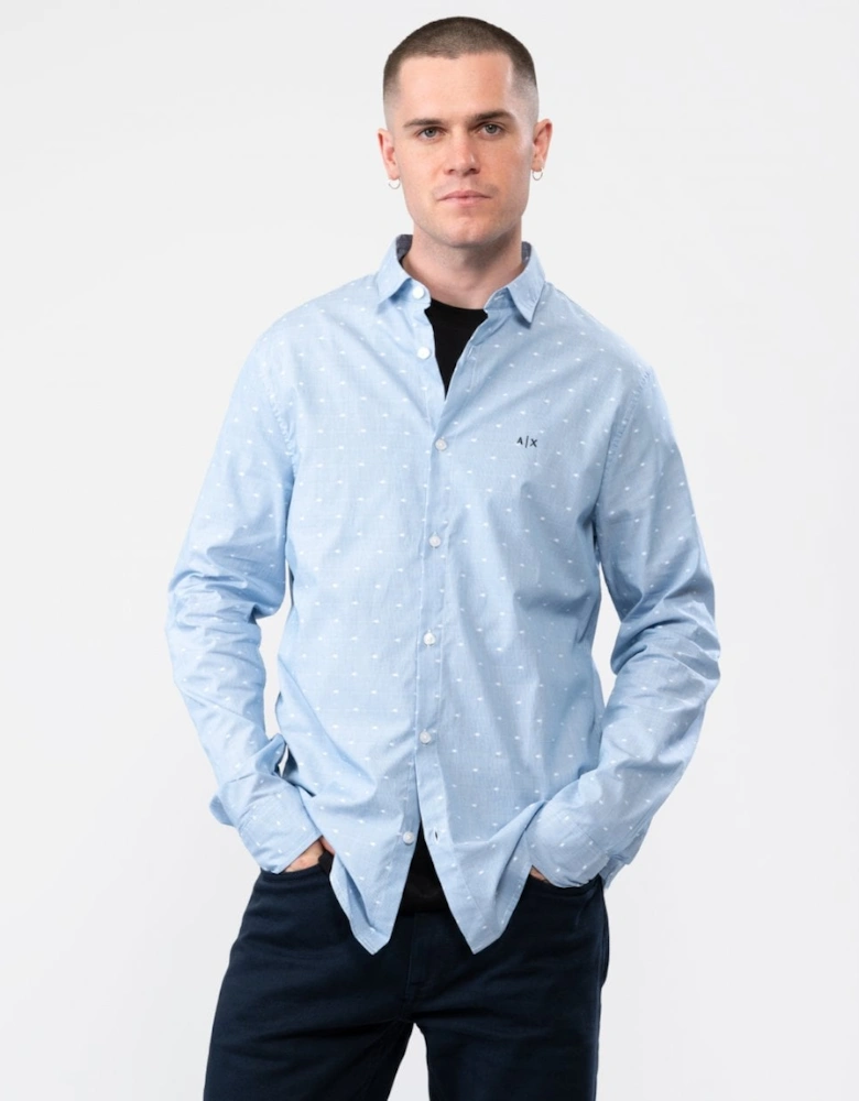 Mens Long Sleeve Spotted Shirt