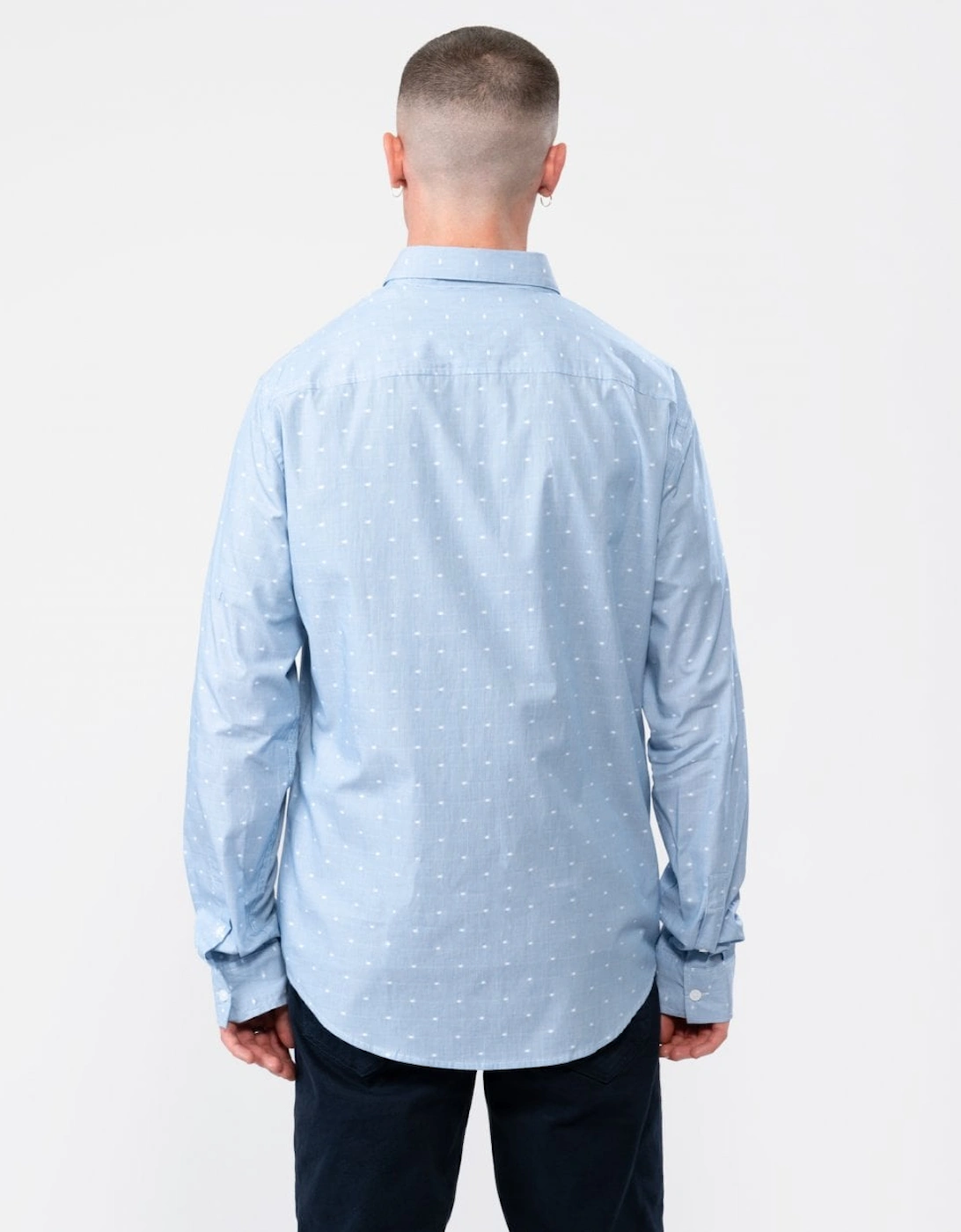 Mens Long Sleeve Spotted Shirt