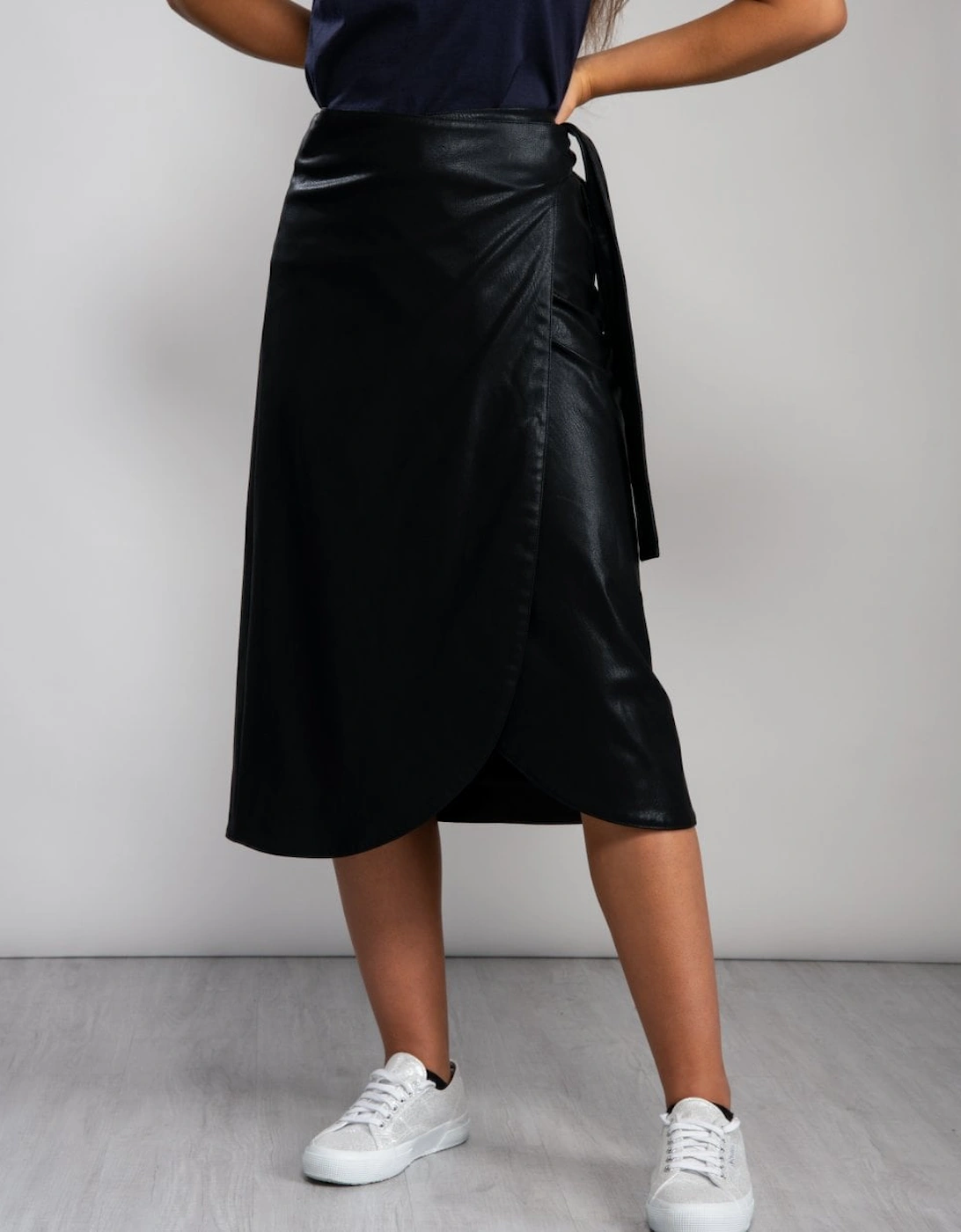 Faux Leather Wrap Skirt, 7 of 6