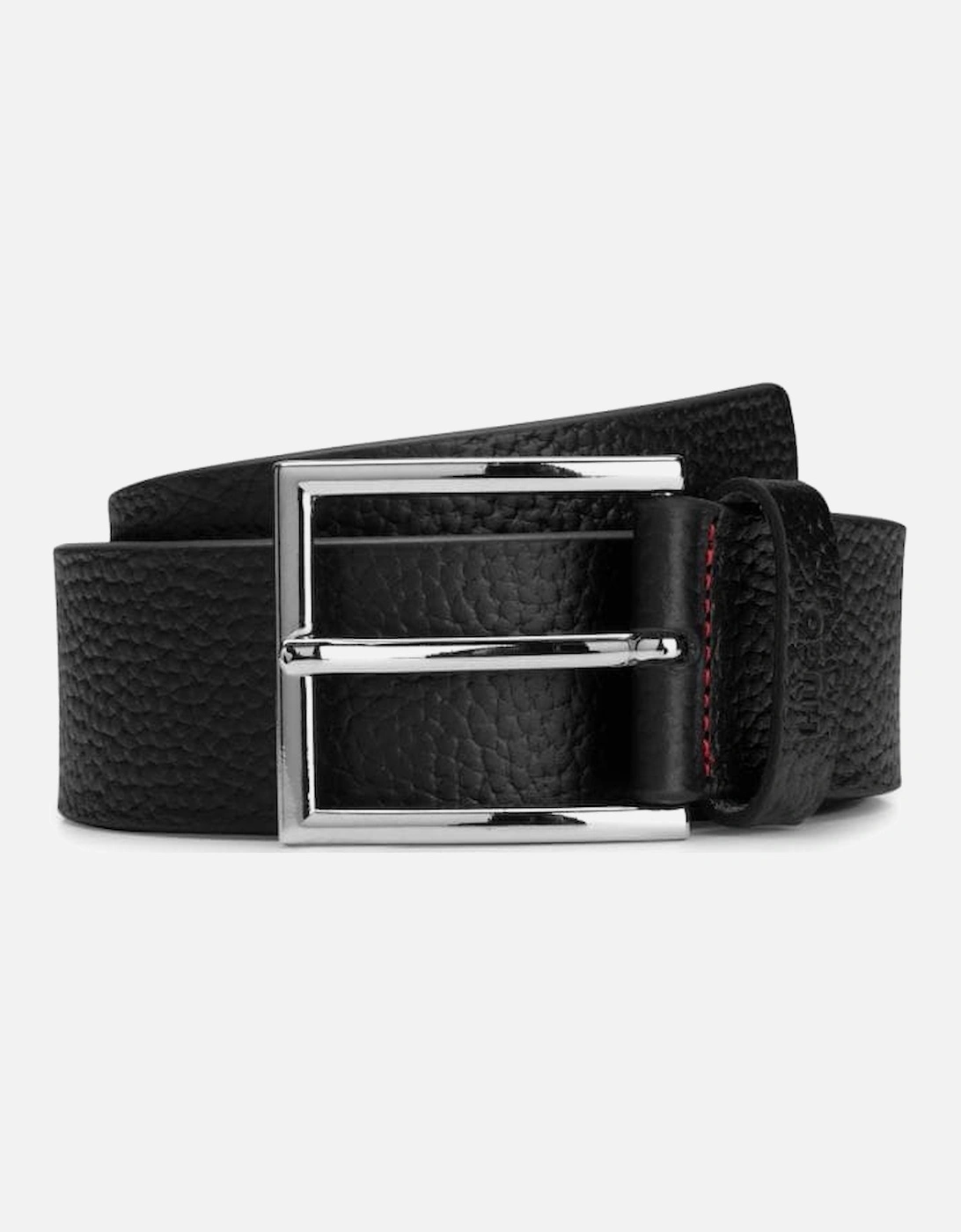 Giaspo Mens Grained-Leather Belt With Logo-Stamped Keeper, 4 of 3