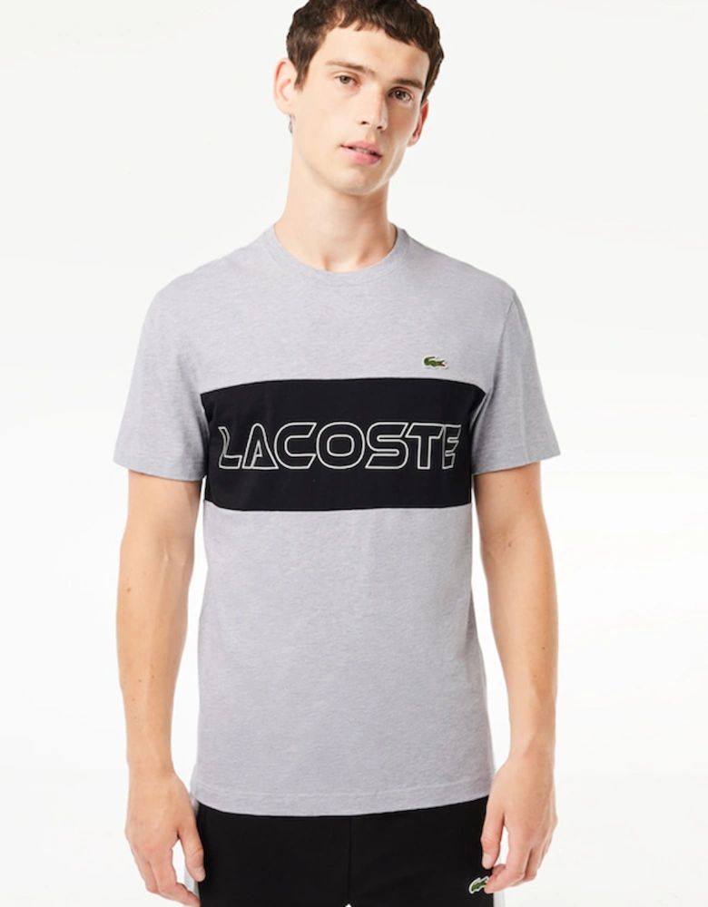 Men's Regular Fit Printed Colourblock T-Shirt