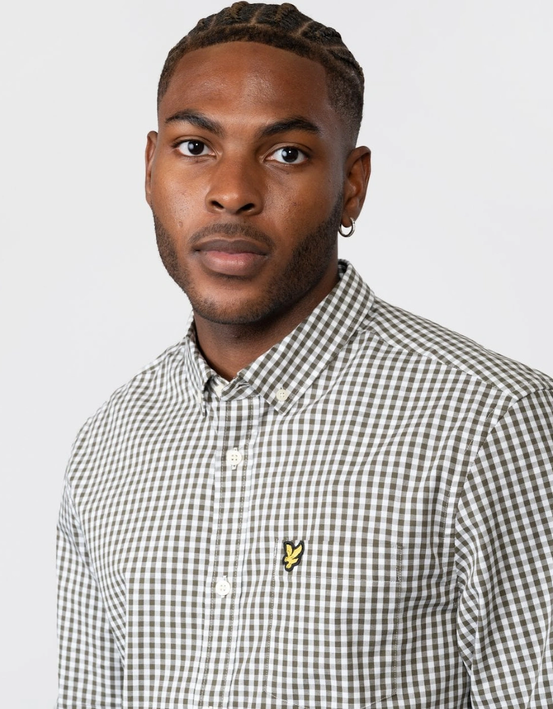 Lyle & Scott Long Sleeve Slim Mens Gingham Shirt