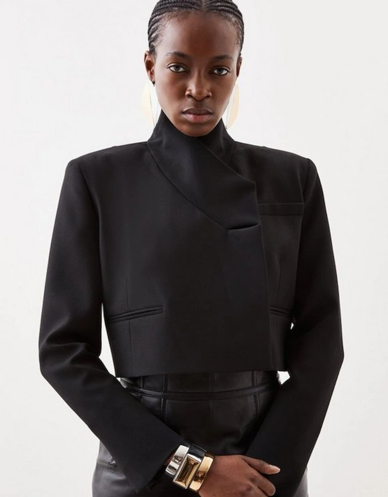 Tailored Compact Stretch Cropped Blazer