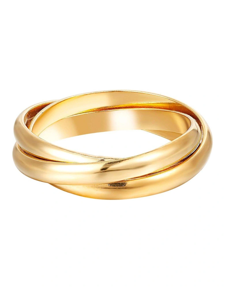 18ct Gold Plated Sterling Silver Trinity Rolling Ring