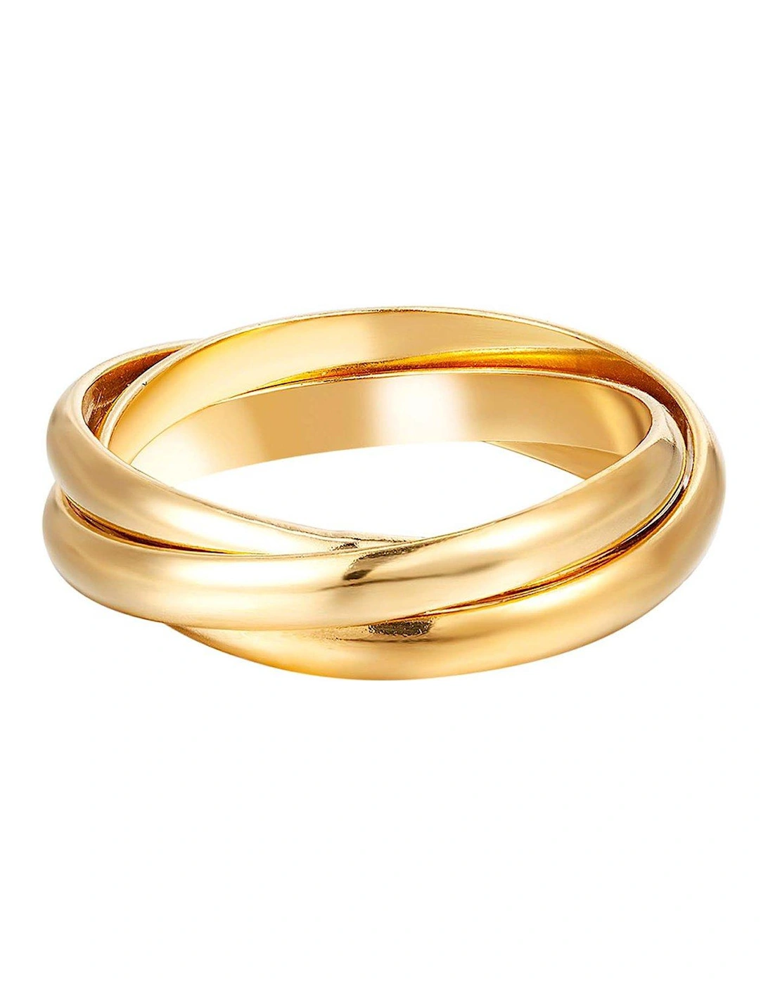 18ct Gold Plated Sterling Silver Trinity Rolling Ring, 2 of 1