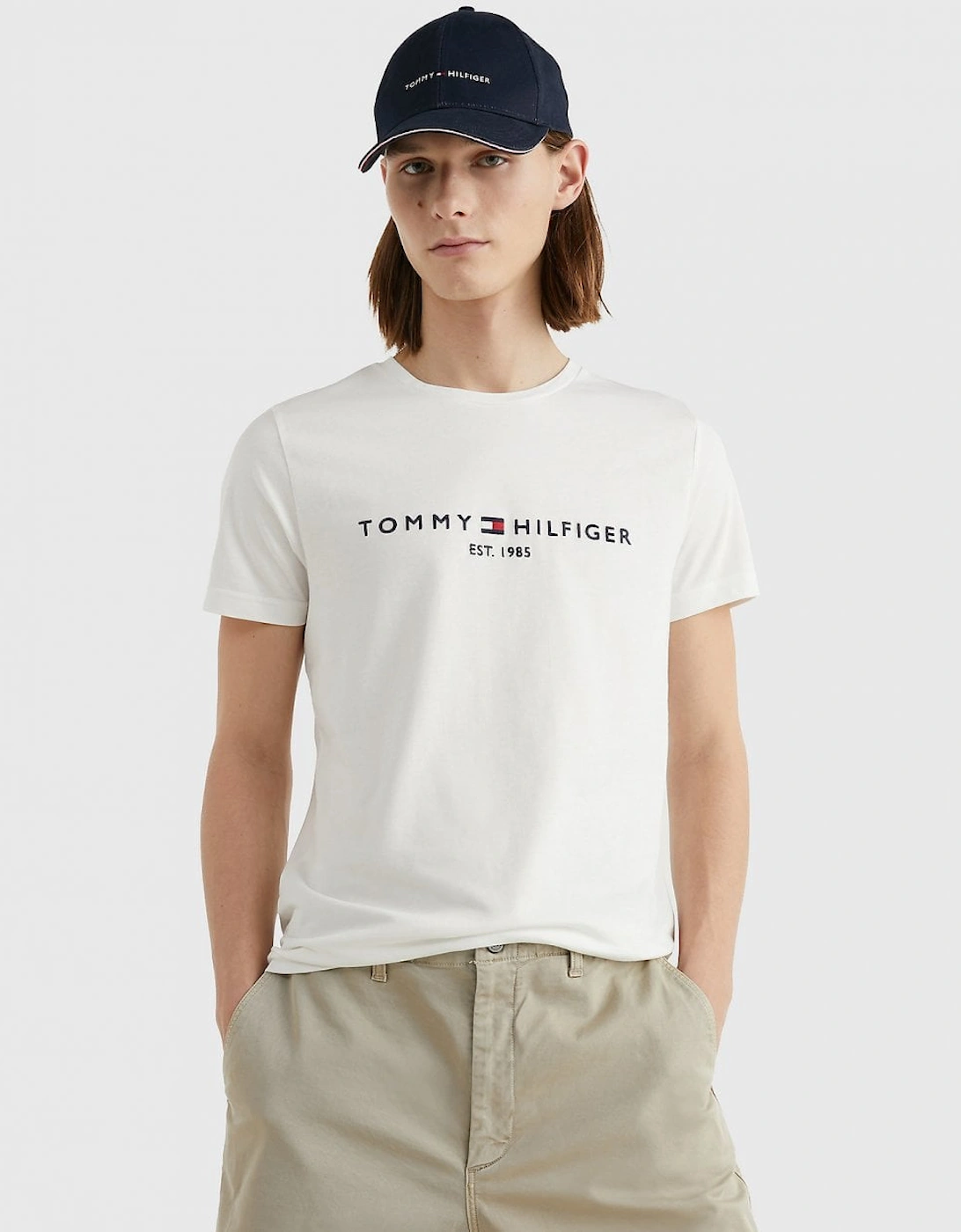 Men's Tommy Hilfiger Mens Core Tommy Logo Tee - White - Size: 38/Regular