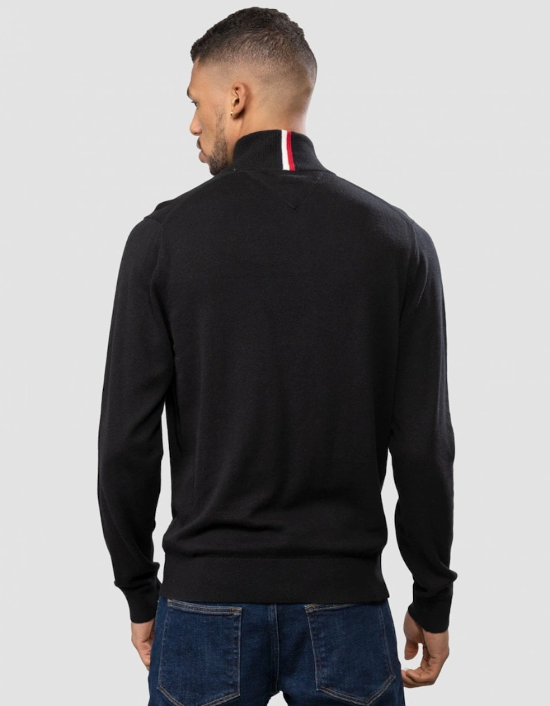 Organic Cotton Cashmere Mens Zip-Mock Sweater