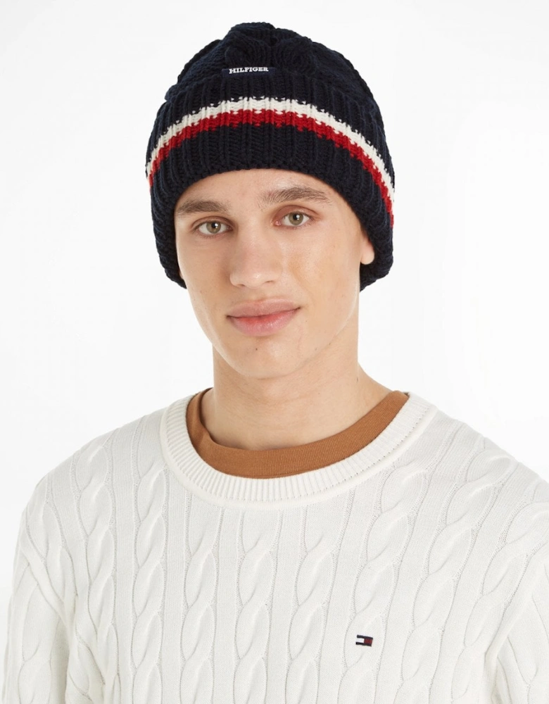 Monotype Chunky Knit Mens Beanie