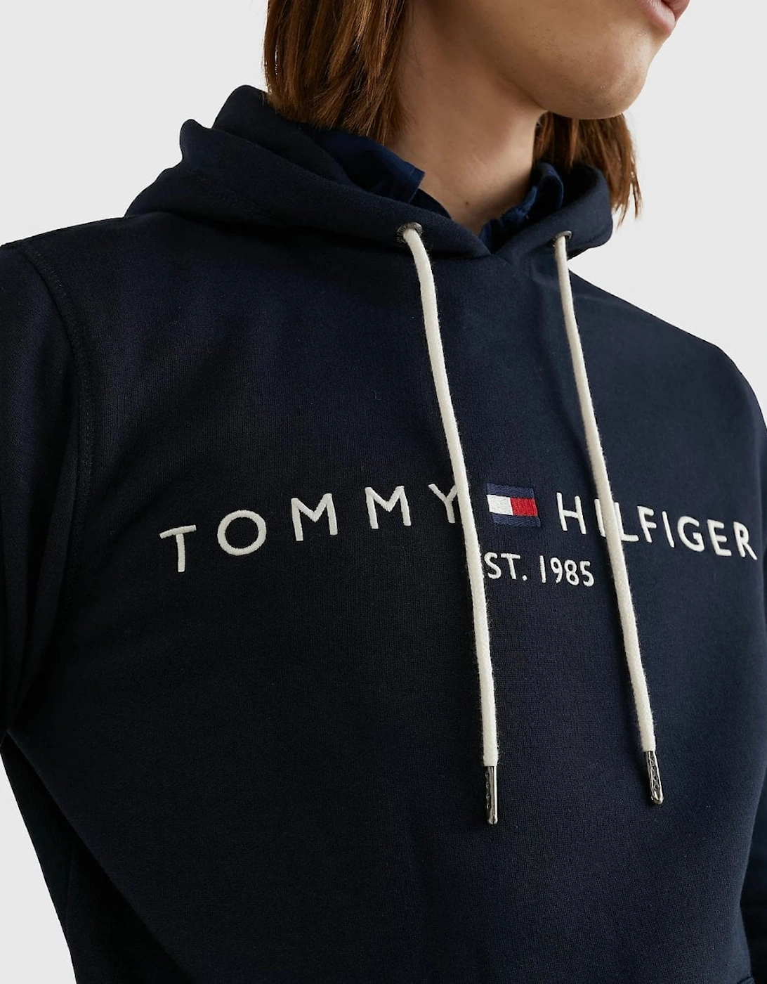 Tommy Hilfiger Men's Navy Core Tommy Logo Hoodie - - : 44/Regular Xxl