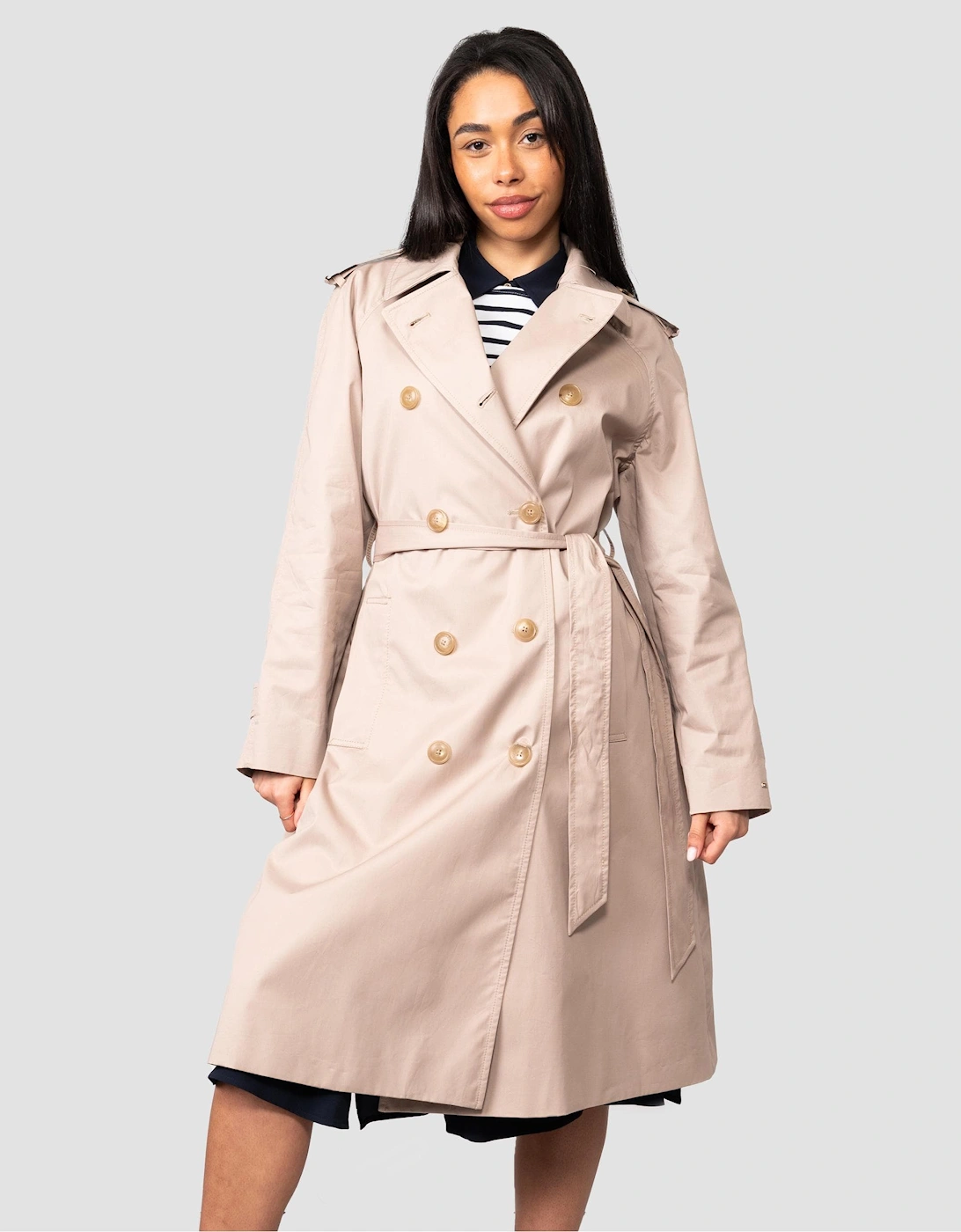 Cotton Blend Womens Trenchcoat, 6 of 5