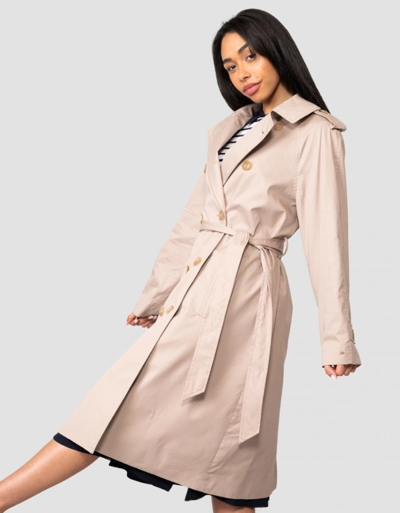 Cotton Blend Womens Trenchcoat