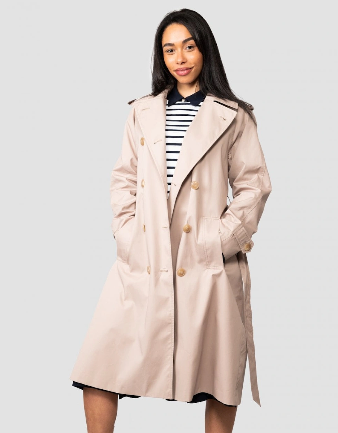 Cotton Blend Womens Trenchcoat