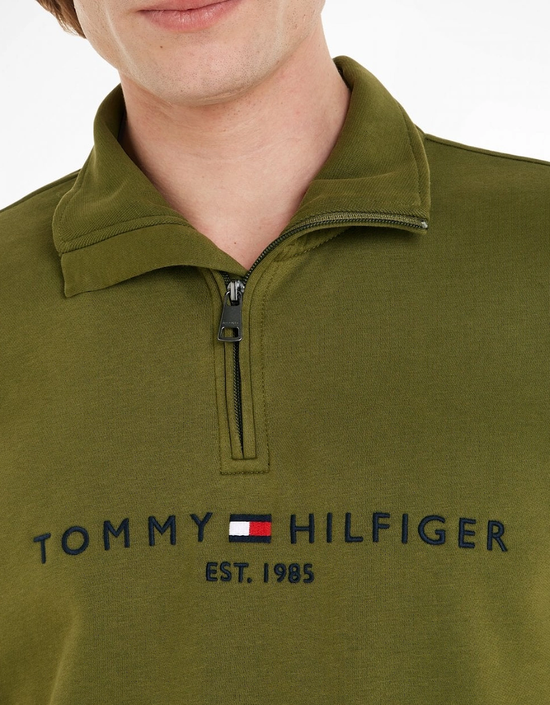 Tommy Logo Mockneck Mens Sweatshirt