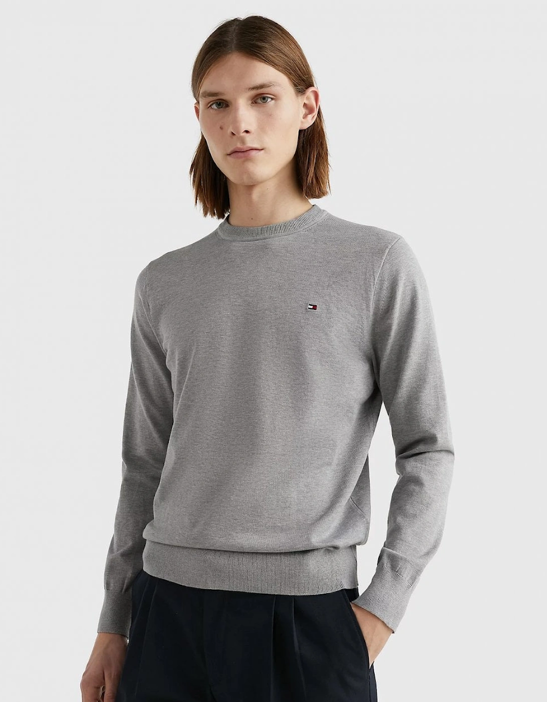 Tommy Hilfiger Men's Grey 1985 Crew Neck Jumper - - : 38/Regular M