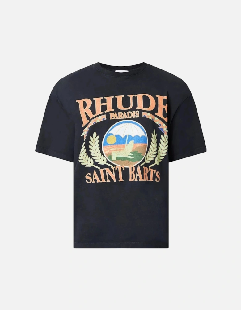 Saint Barts Beach Chair Logo T-Shirt in Black