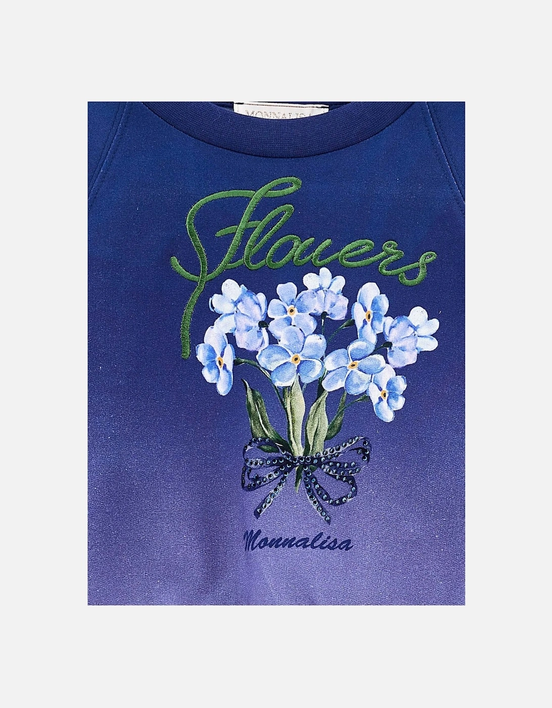 Girls Blue Floral Sweater