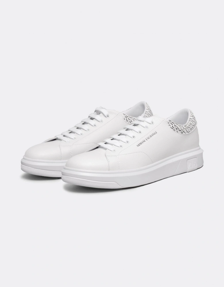 Mens Leather Tennis Shoes With AOP Detail