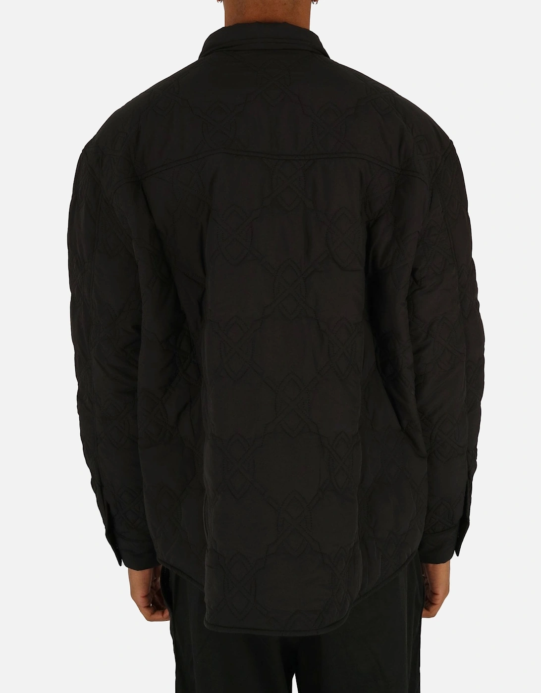 Rajub Embroidered Sheild Black Overshirt Jacket