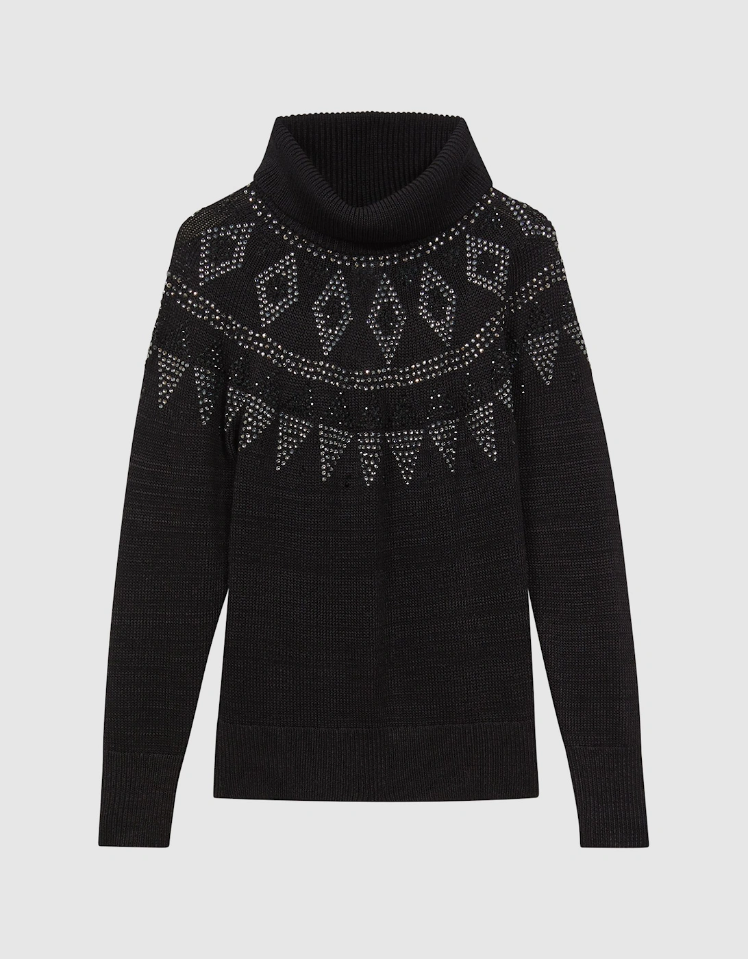 Embellished Fair-Isle Removable Roll Neck Jumper, 2 of 1