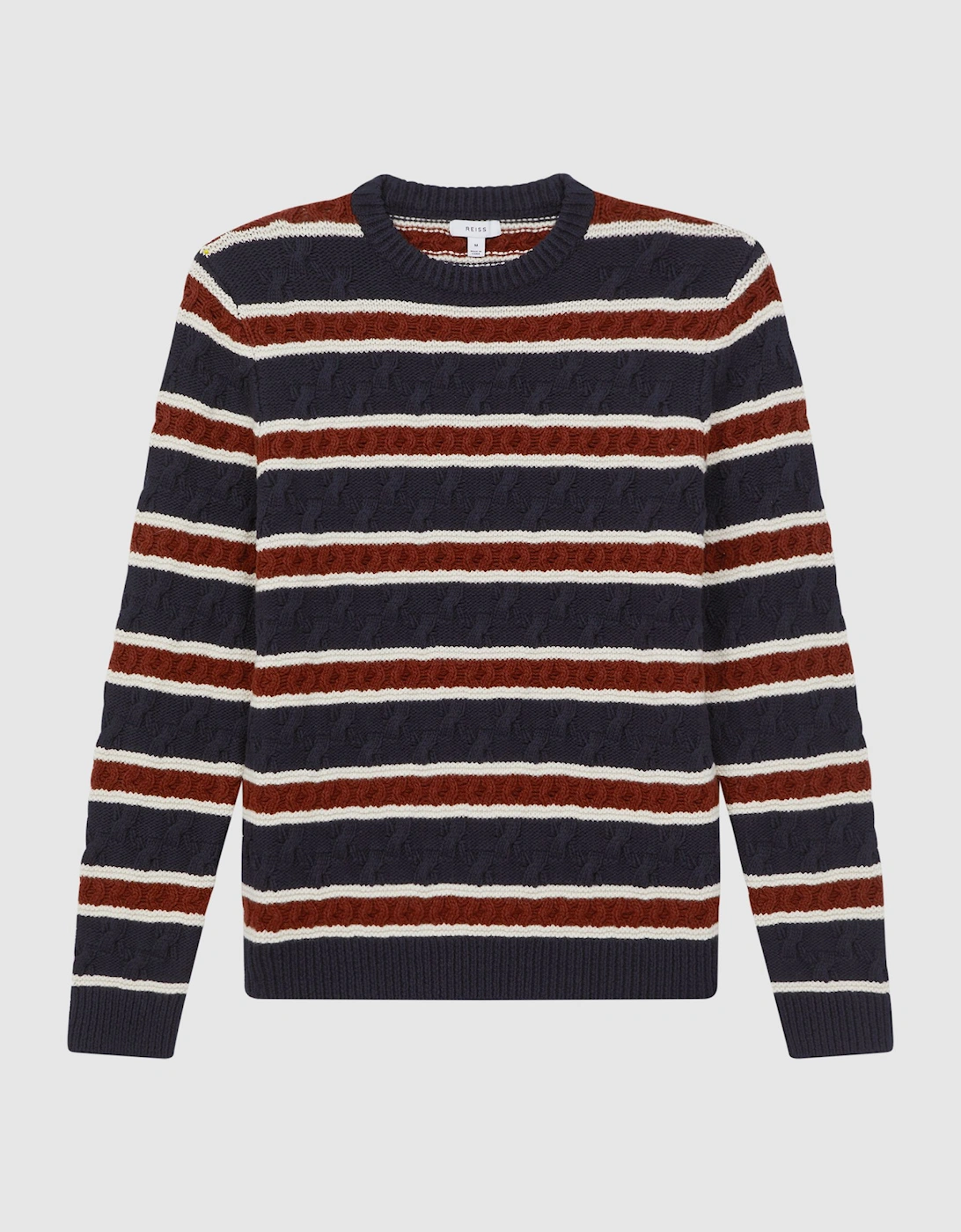 Cable Knitted Striped Jumper, 2 of 1