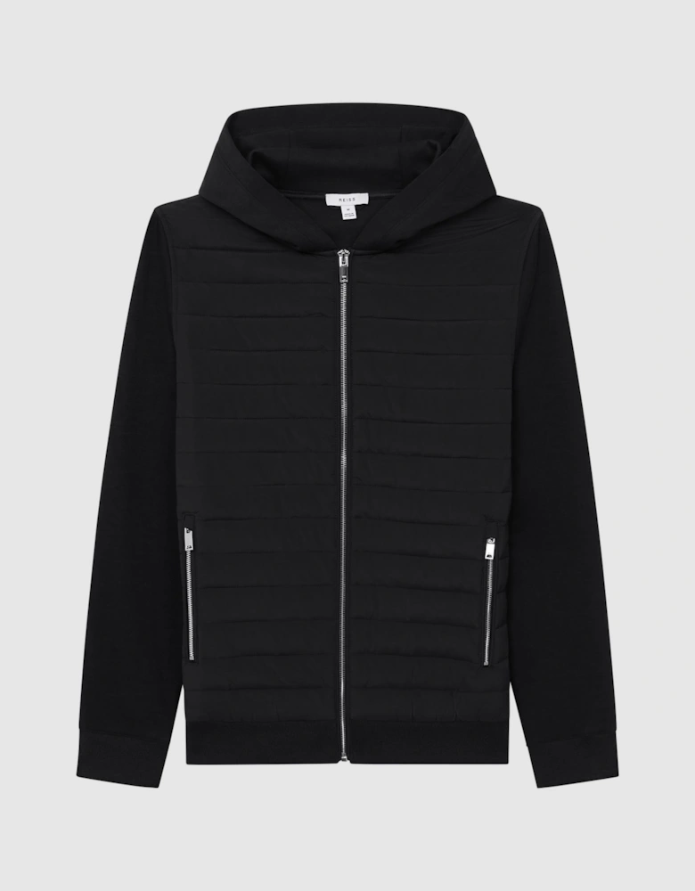 Hybrid Zip Quilted Hooded Jacket