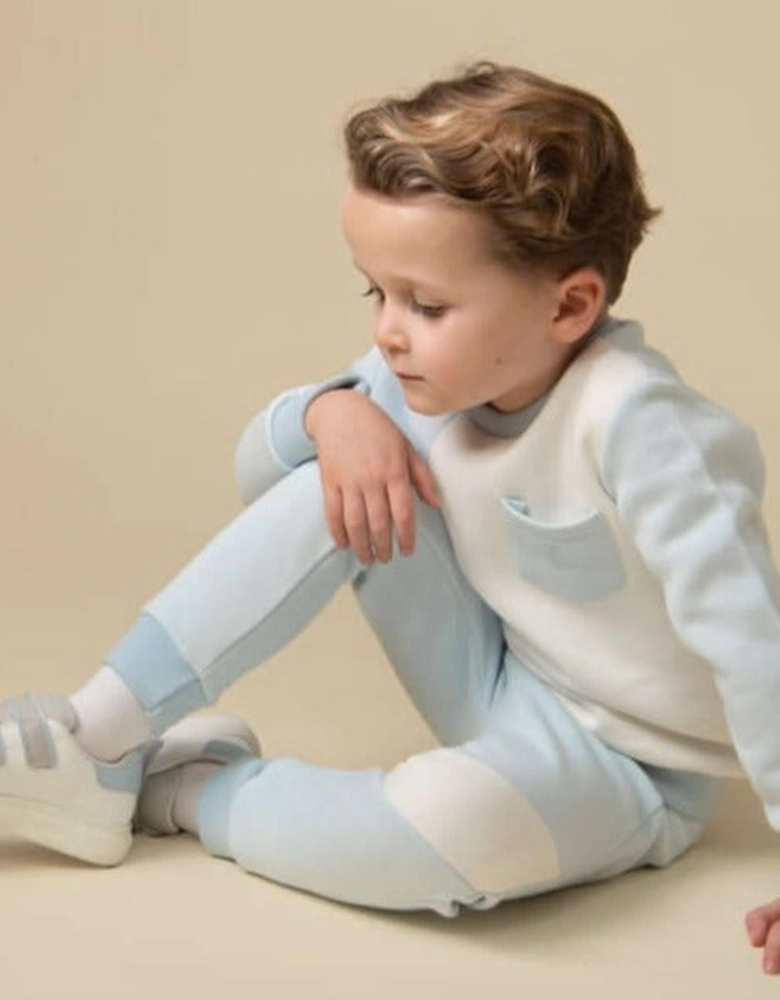 Boys Sky Crew Neck Contrast Tracksuit