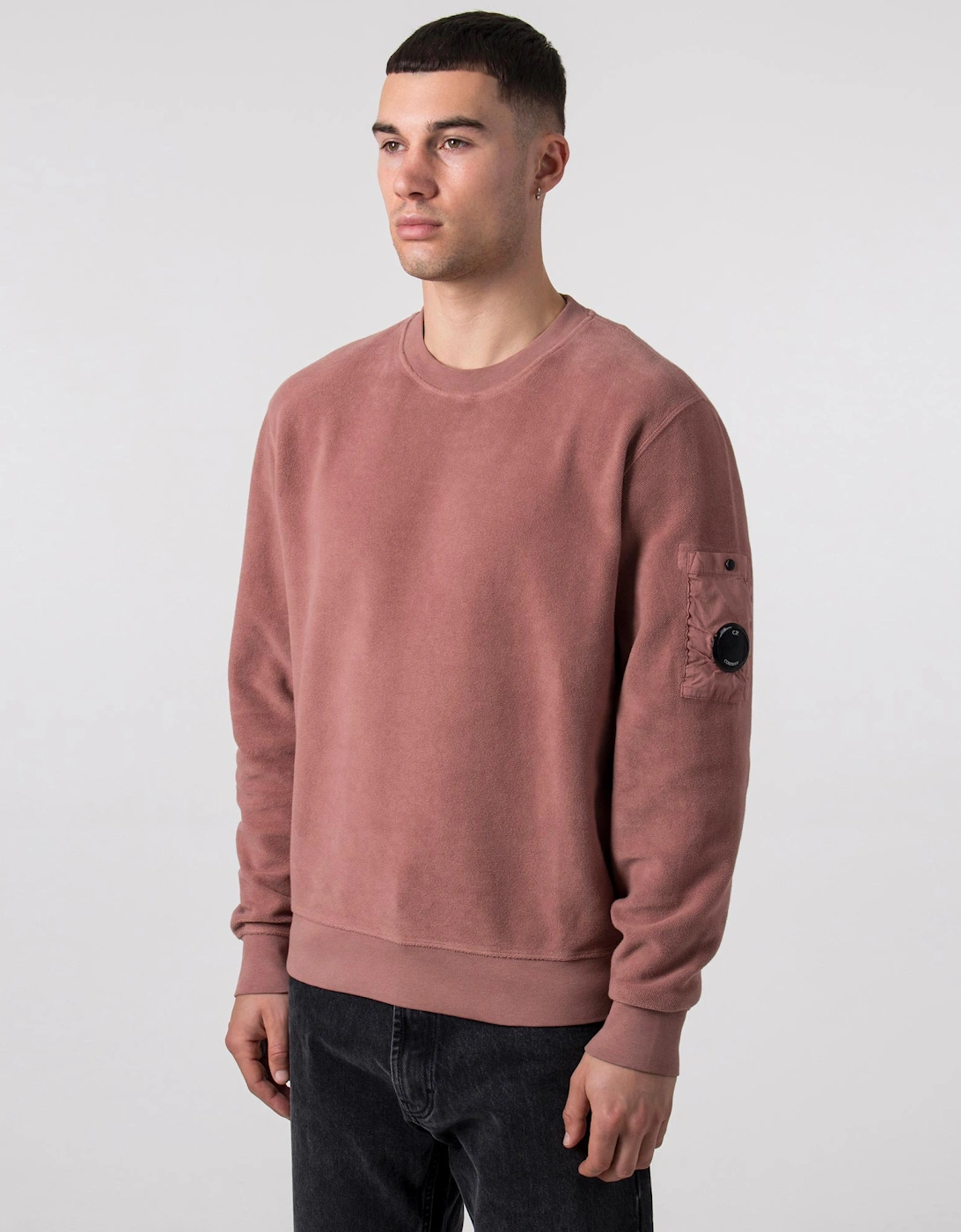 Reversed Brushed & Emerized Diagonal Fleece Sweatshirt, 5 of 4