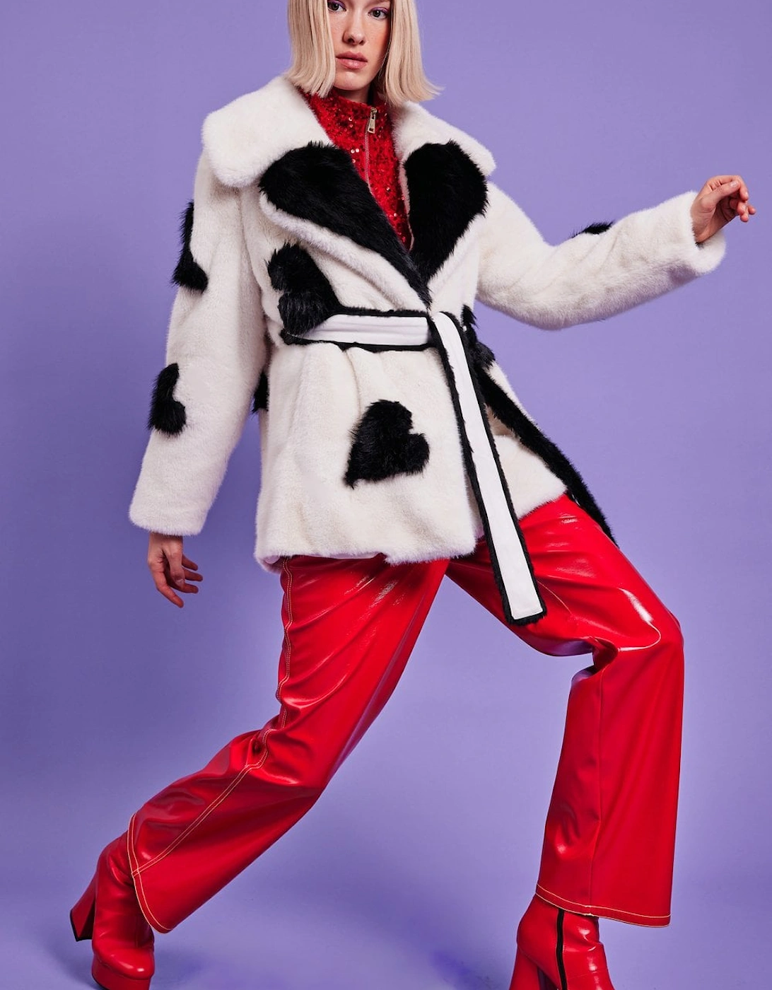 Eco Bamboo Faux Fur Coat with Love Heart Detailing, 7 of 6