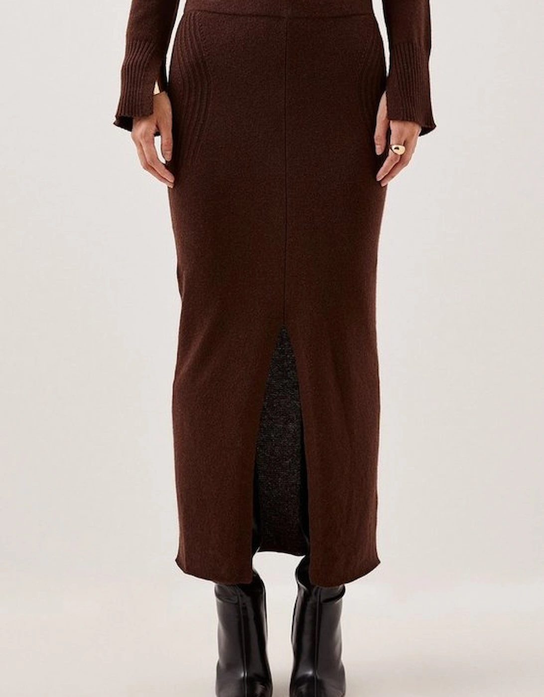 Cashmere Blend Knit Column Midaxi Skirt