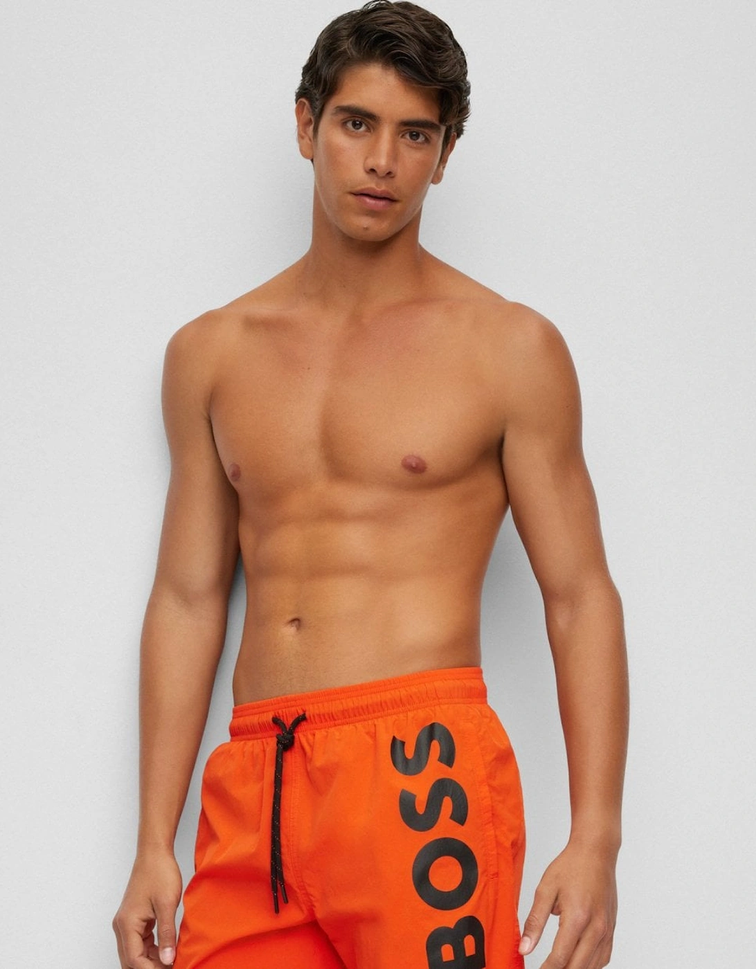 Orange Octopus Mens Quick-Drying Swim Shorts With Large Contrast Logo, 4 of 3