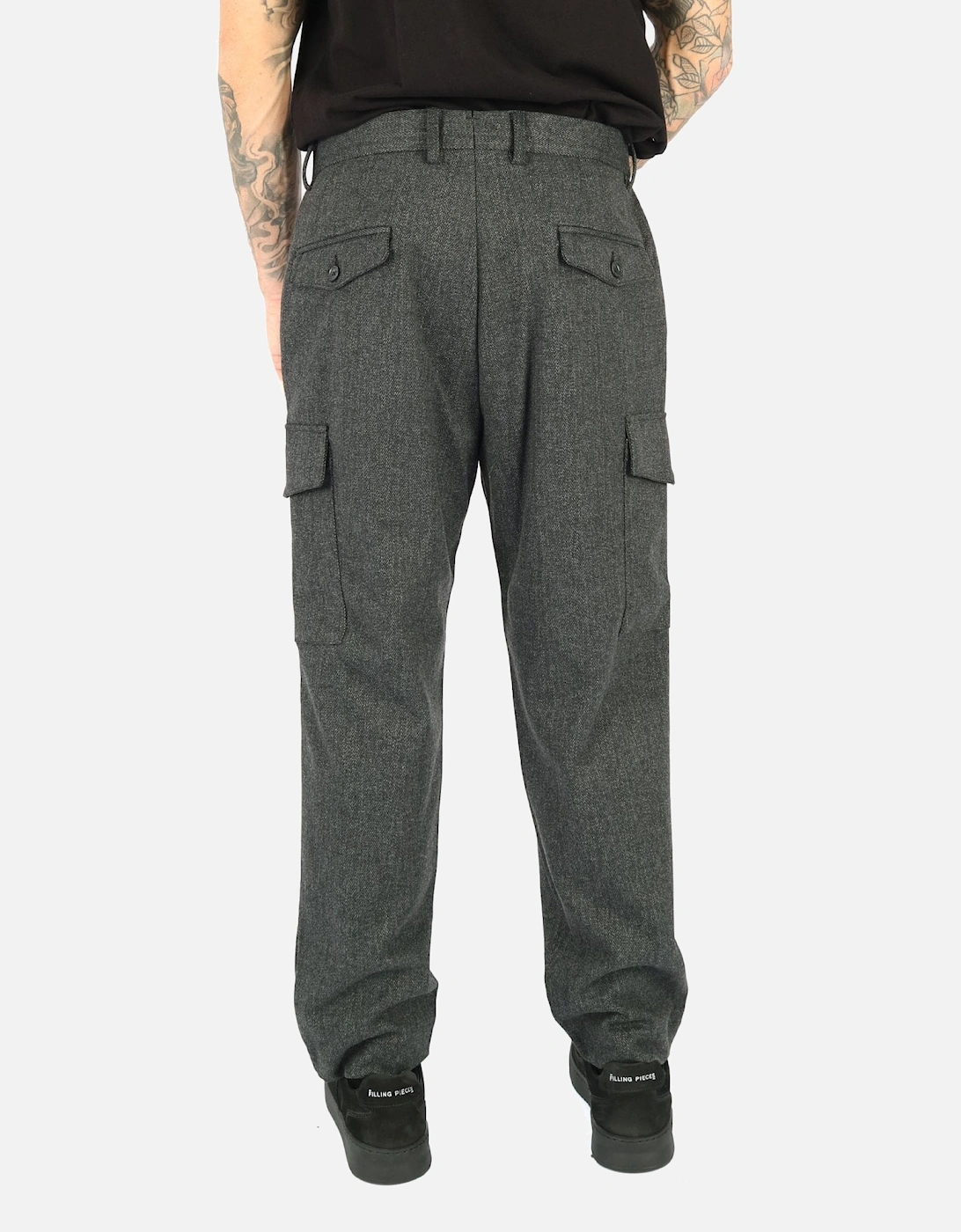 Textured Smart Stetch Grey Cargo Pant