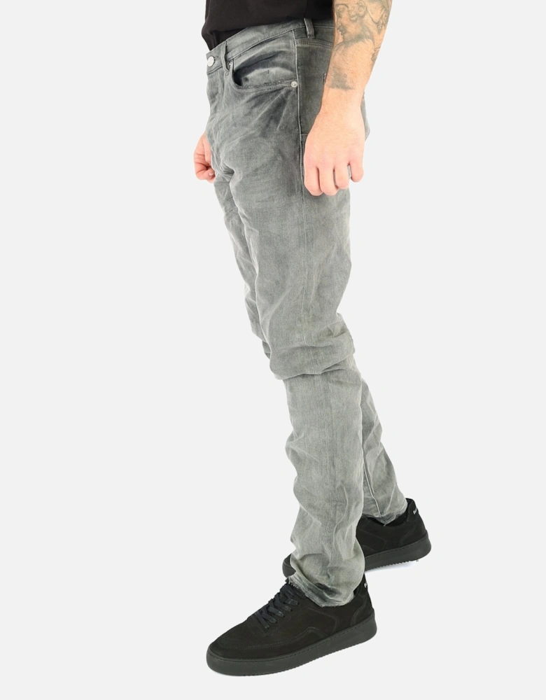 Straight Fit Washed Black Stretch Jean