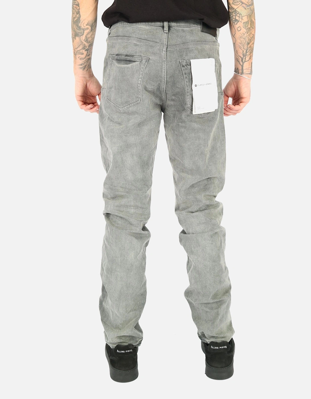 Straight Fit Washed Black Stretch Jean