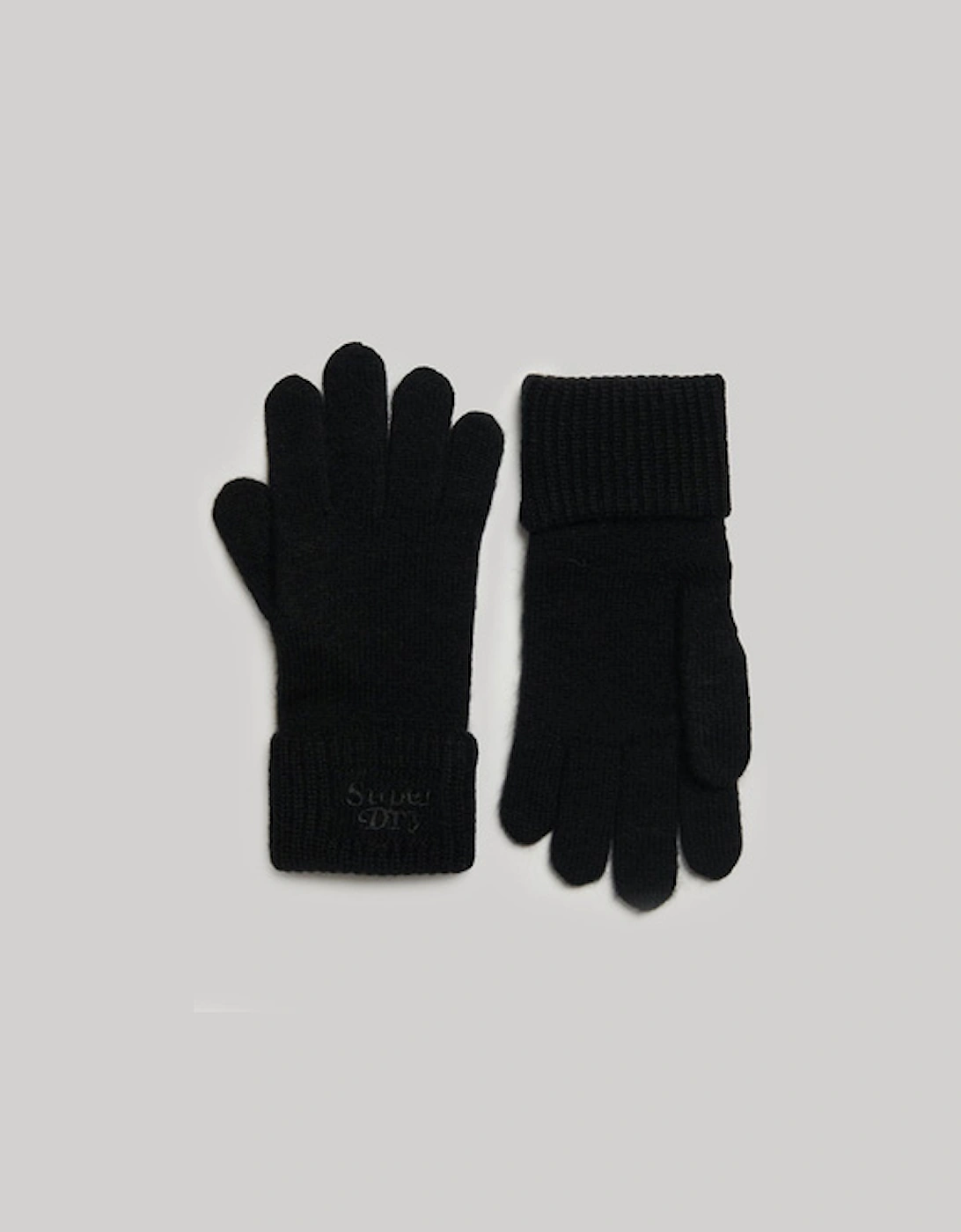 Rib Knit Gloves Black, 4 of 3