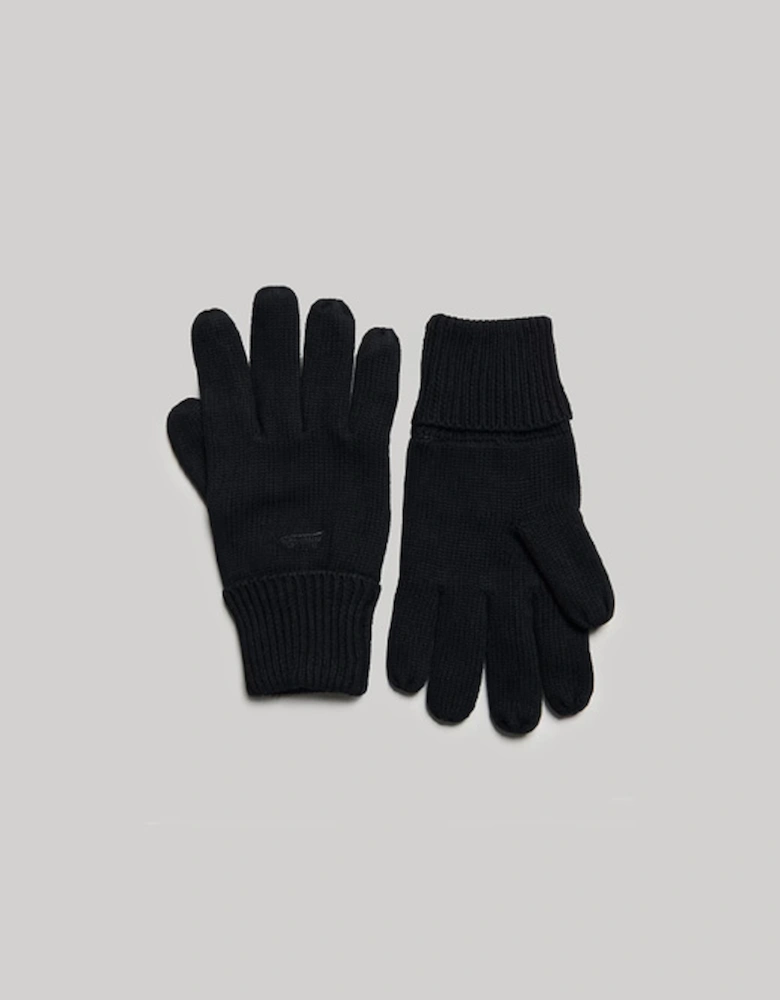 Knit Logo Gloves Black
