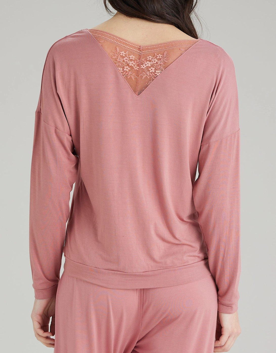 Botanical Lace Lounge Slouch Top - Dusty Rose