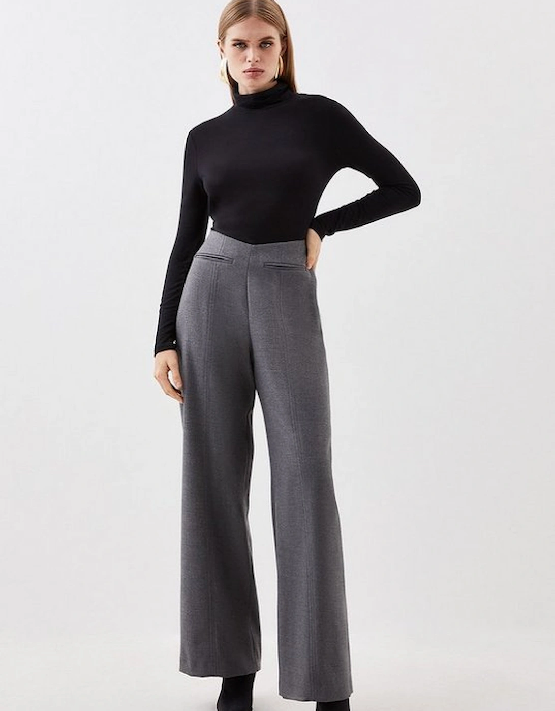 Tailored Pocket Detailed Wide Leg Trousers, 5 of 4