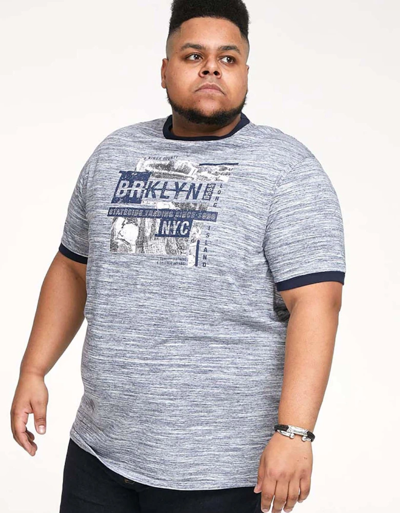 Brooklyn Print Chest T-Shirt - Blue