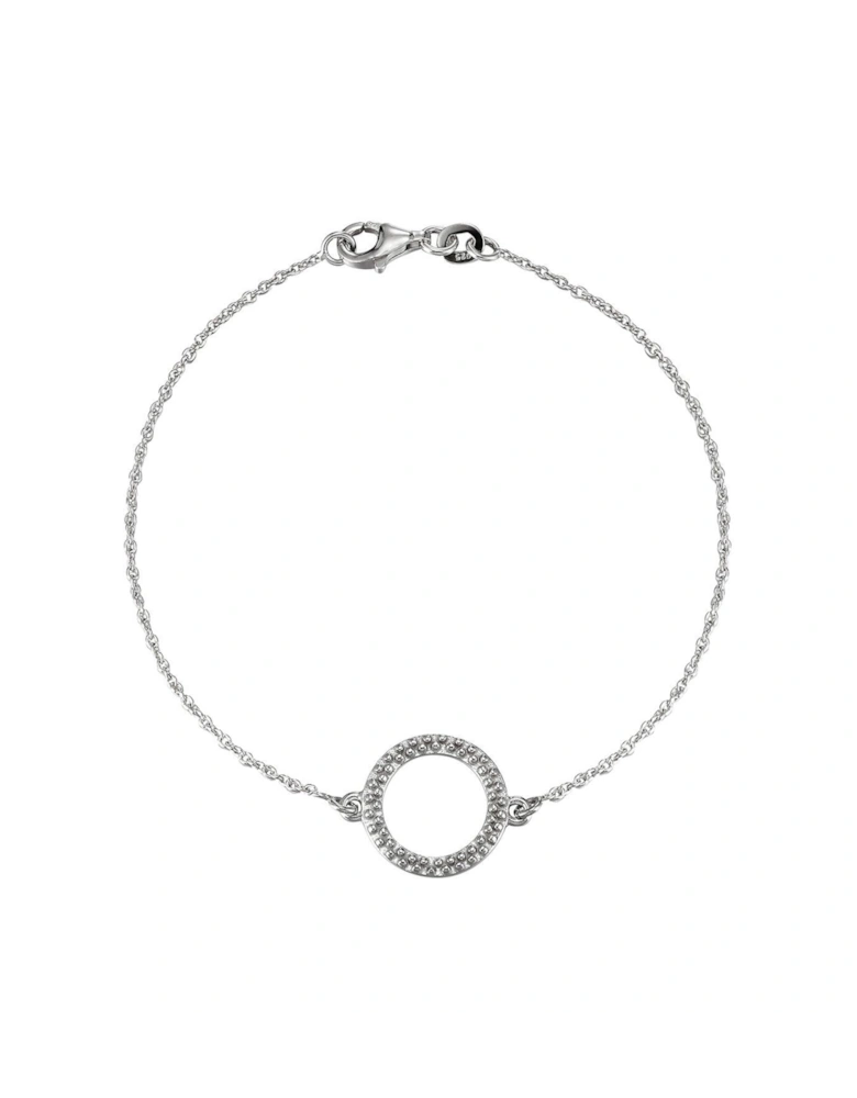 Sterling Silver Delicately Detailed Circle Bracelet