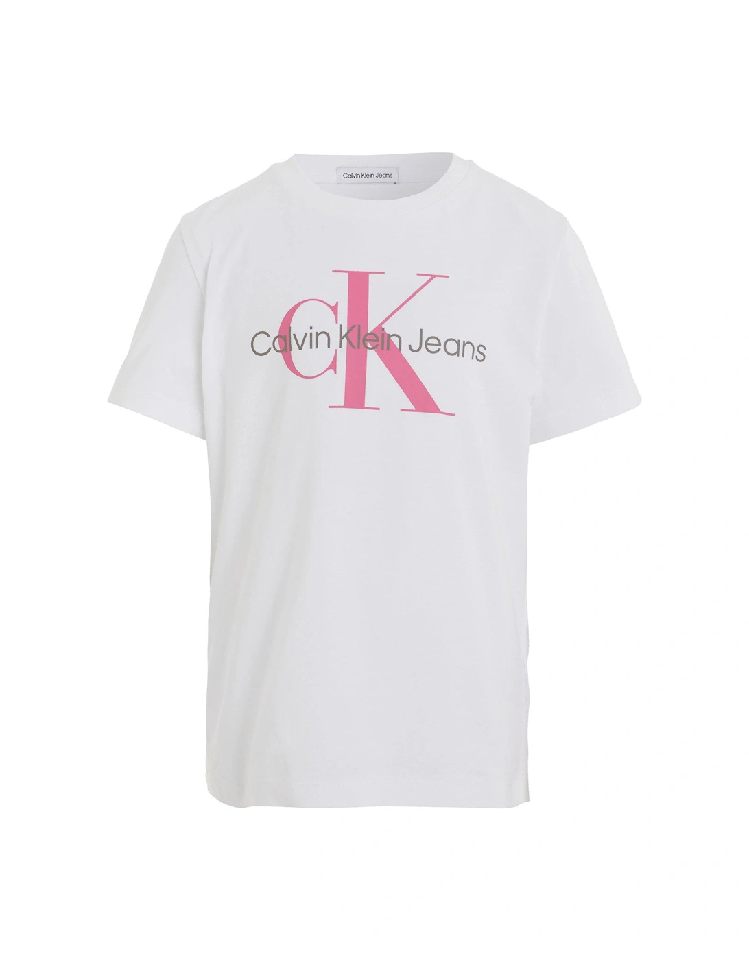 Girls Ck Monogram T-Shirt - White, 6 of 5