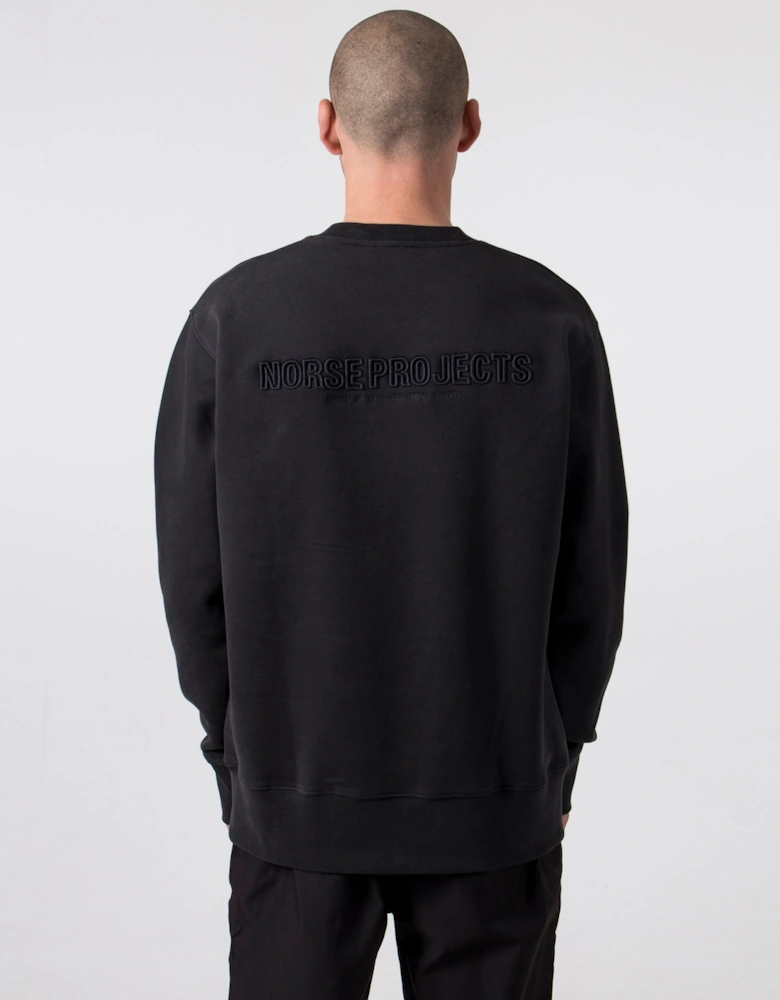 Relaxed Fit Arne Brushed Fleece N Logo Sweatshirt